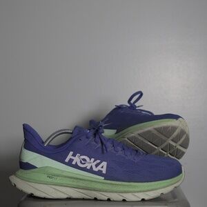 HOKA ONE ONE Mach 4 Running Shoes - Dazzling Blue/Green Ash - Good Condition